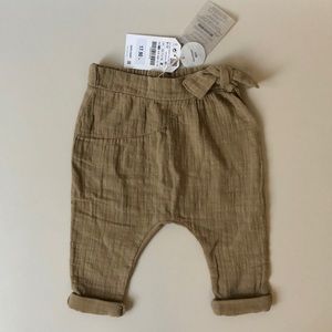 Zara Baby Soft Khaki Pants with Bow